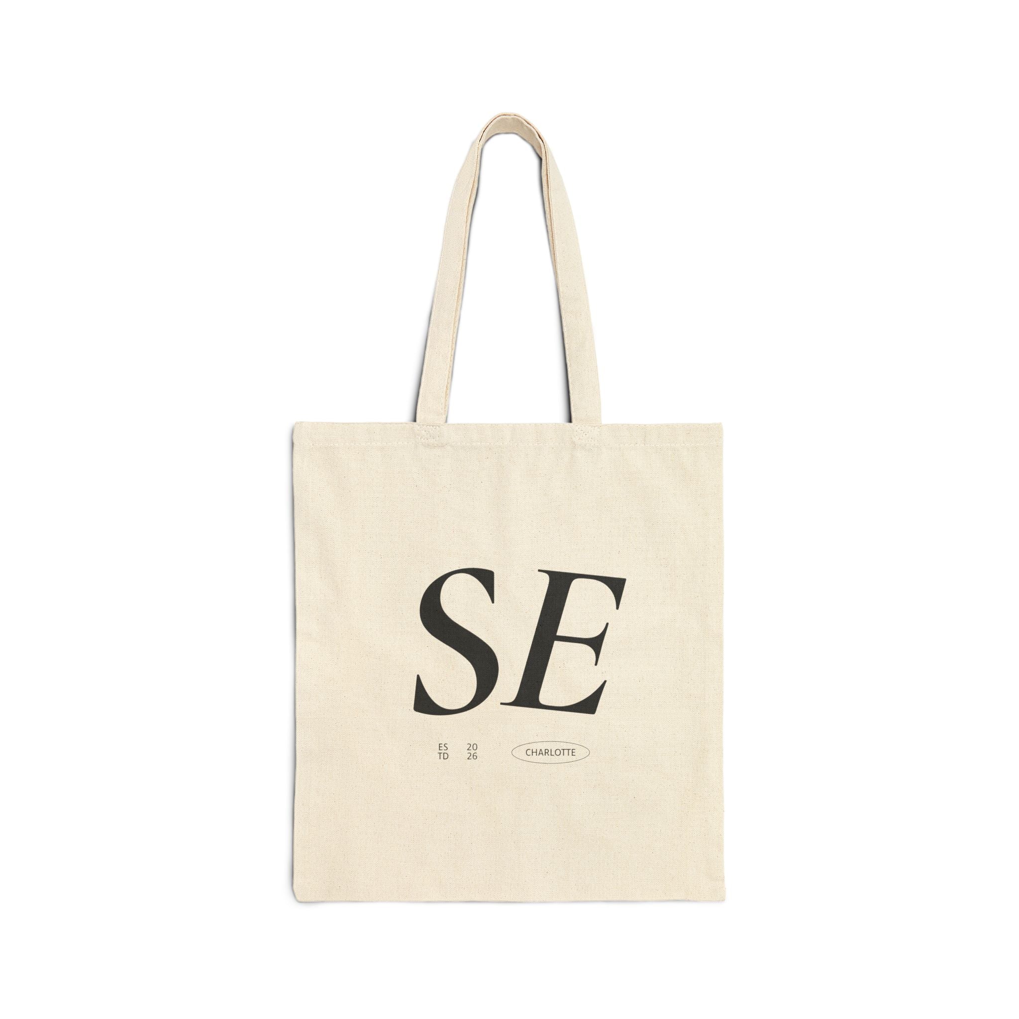 SE Minimalist Canvas Tote Bag – Monogram Eco Shopping Tote