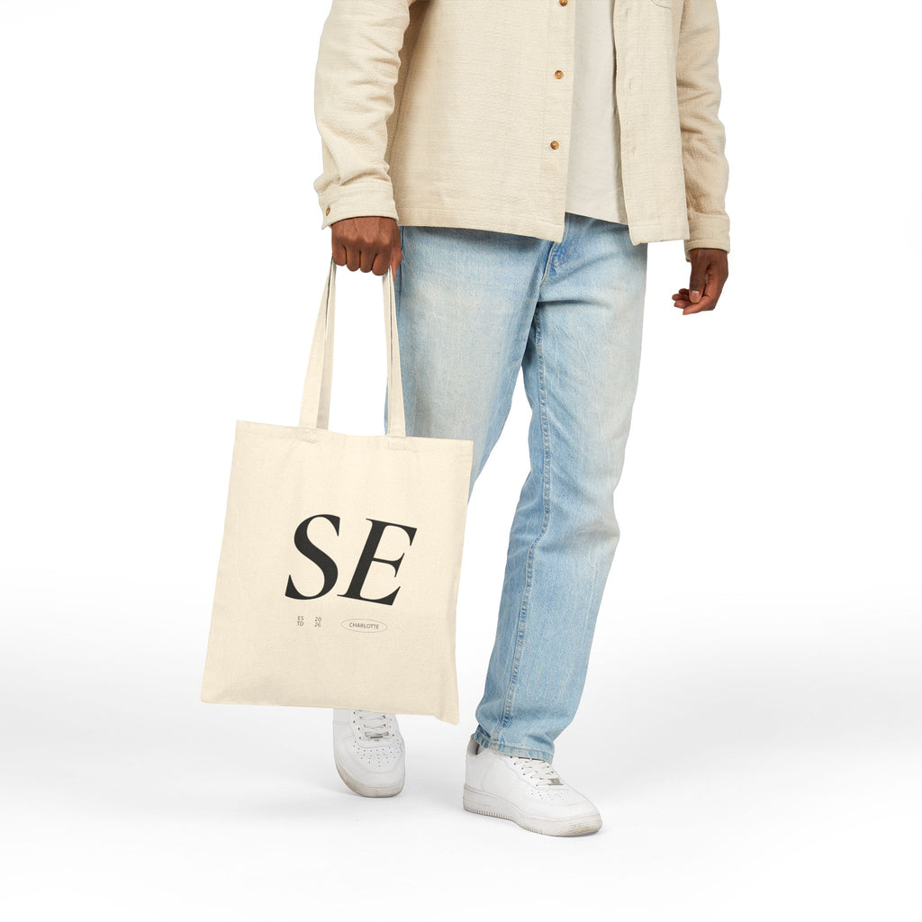 SE Minimalist Canvas Tote Bag – Monogram Eco Shopping Tote