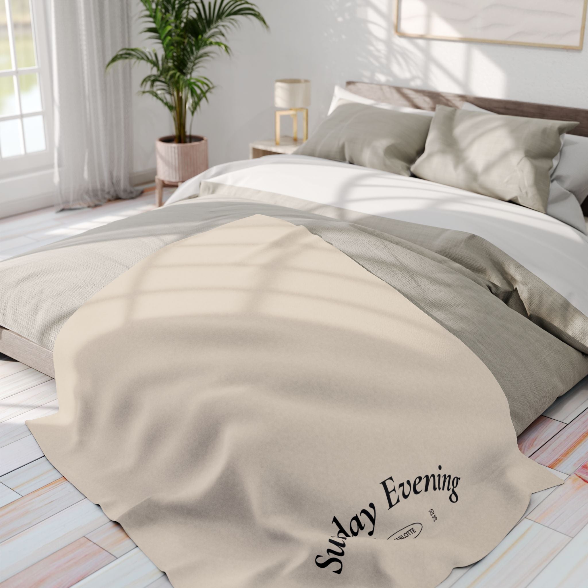 Sunday Evening Arctic Fleece Blanket — Cozy Neutral Throw