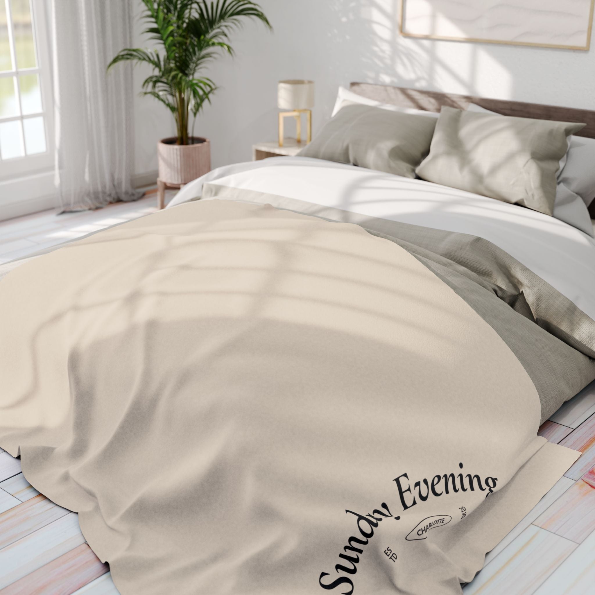 Sunday Evening Arctic Fleece Blanket — Cozy Neutral Throw