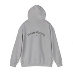 Sunday Evening Hoodie — Minimal Curved Text Pullover