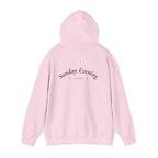 Sunday Evening Hoodie — Minimal Curved Text Pullover