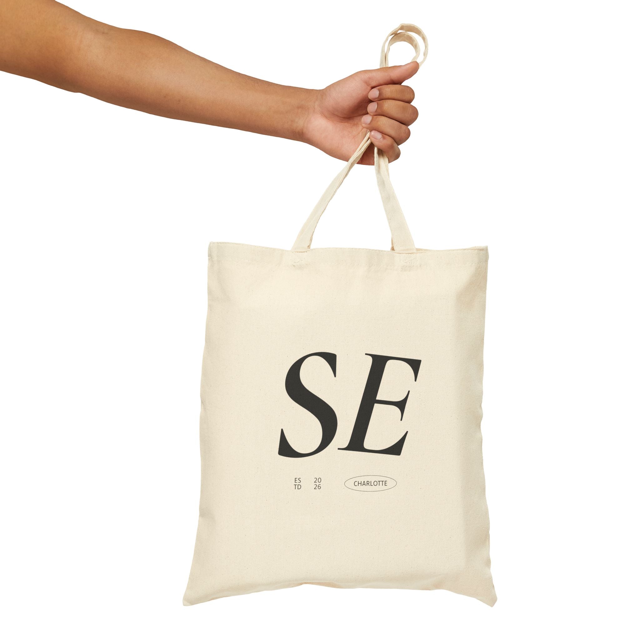 SE Minimalist Canvas Tote Bag – Monogram Eco Shopping Tote