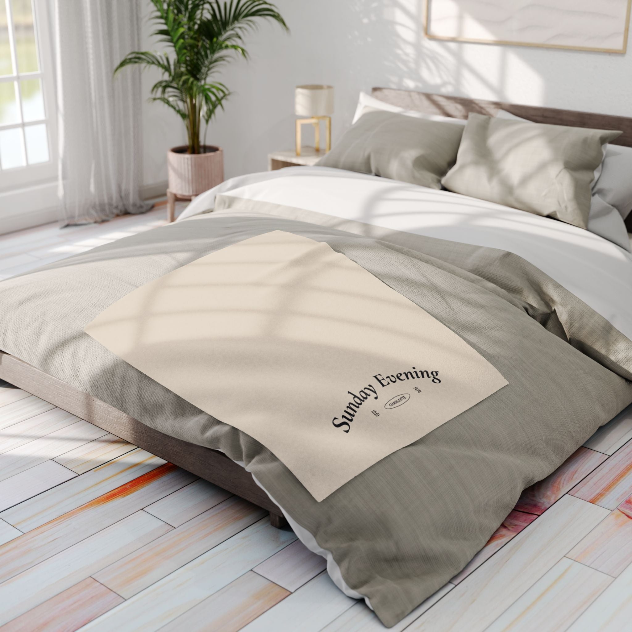 Sunday Evening Arctic Fleece Blanket — Cozy Neutral Throw